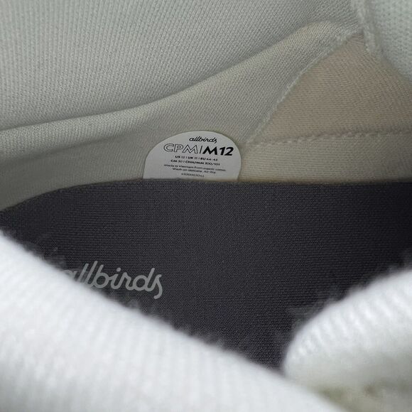 Allbirds Canvas Pacer Mid Top Men Size 12 Natural White Blizzard Sole No Box EUC